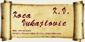 Koča Vukajlović vizit kartica